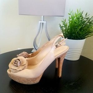 Nude flower heels